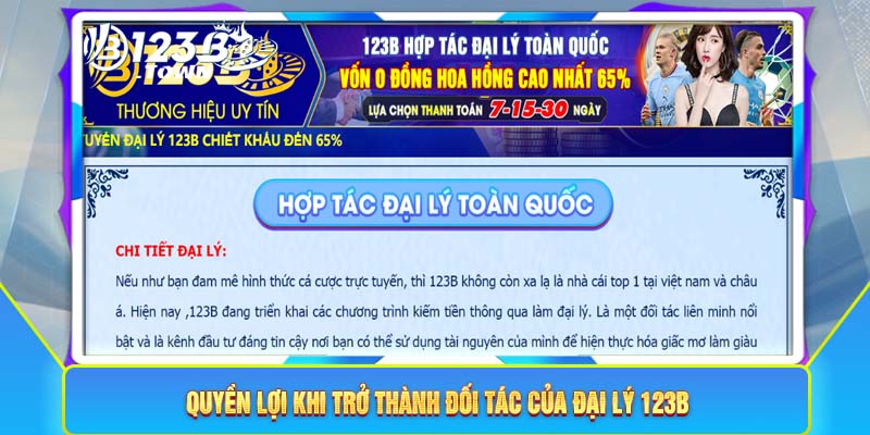 Quyền lợi khi trở thành đối tác của đại lý 123B